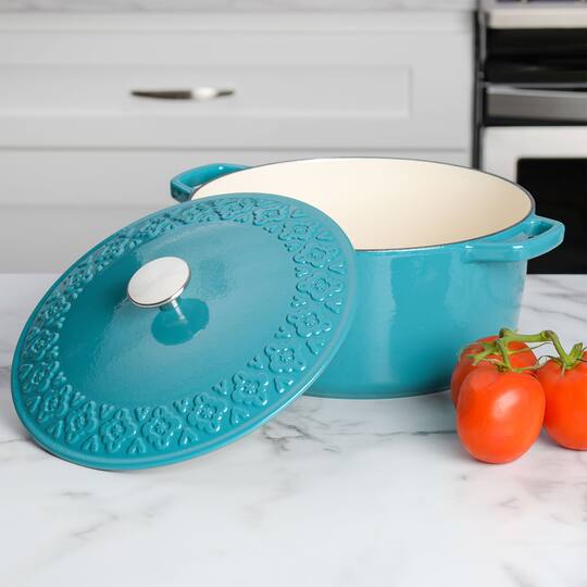 Spice By Tia Mowry Savory Saffron 6qt. Enameled Cast Iron Dutch Oven with Lid